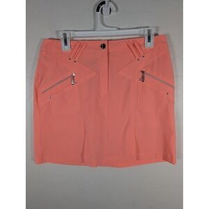 Jamie Sadock Skirt Womens 6 Coral Pink Zip Pocket Golf Stretch Performance